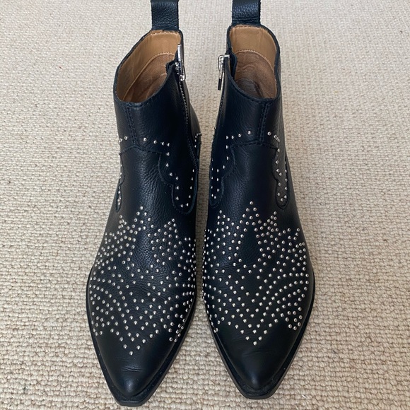 Leather studded ankle booties - Picture 5 of 7